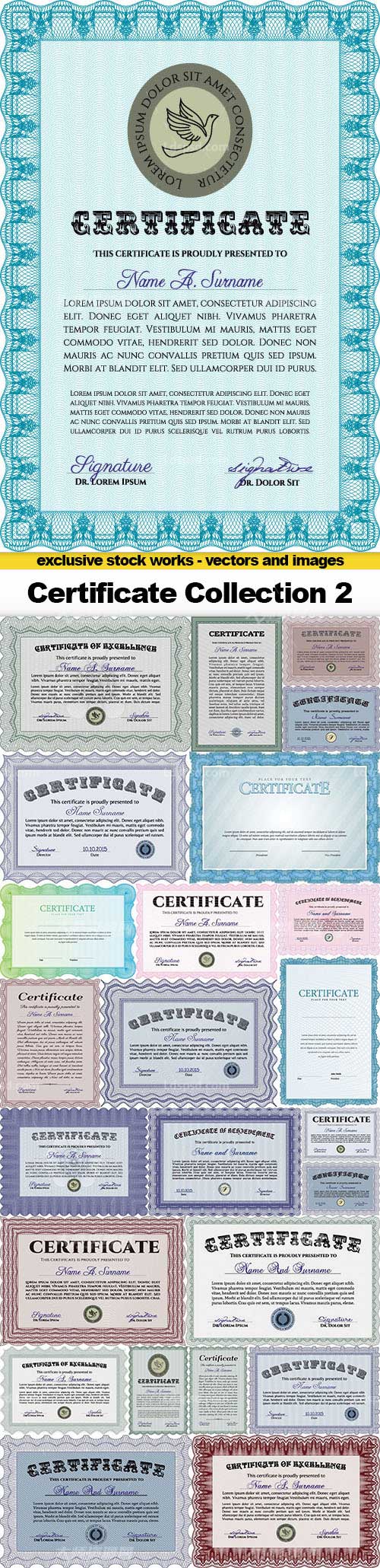 Certificate Collection 2 - 25x EPS,25个证书模板(第二套/矢量)